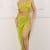 DM25472J - ONE SHOULDER WITH GOLD SIDE BELT LONG DRESS - AVOCADO