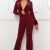 IB2236JP - FAUX FUR COLLAR AND WRIST JUMPSUIT - BURGUNDY