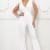 IB2241JP - SEQUIN WITH MESH TULLE TOP JUMPSUIT - IVORY/IRIDESCENT