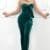 IB2279SP - VELVET BOW ON FRONT JUMPSUIT - DEEP EMERALD