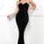 IB2279SP - VELVET BOW ON FRONT JUMPSUIT - BLACK