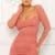 ID8764SP - MESH RUCHED MINI DRESS - BLUSH
