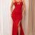 IDM8296GP - WIRED BUST CRISS CROSS MAXI DRESS - RED