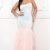 IDM9647SP - BAROQUE PRINT CONTRAST BOTTOM MAXI DRESS - PINK/IRIDESCENT