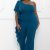 OPEN PACKS - IXB2104SP - RUFFLE SIDE ONE SHOULDER PLUS SIZE JUMPSUIT - TEAL - 1xl