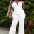 IXB2179JP - SEQUIN TOP WITH FRINGE SLEEVE PLUS SIZE JUMPSUIT - IVORY