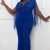 IXB2179JP - SEQUIN TOP WITH FRINGE SLEEVE PLUS SIZE JUMPSUIT - ROYAL