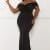 OPEN PACKS-IXD9629SP - PEARL BEAD OFF THE SHOULDER PLUS SIZE MAXI DRESS - BLACK - 1xl