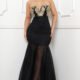 OPEN PACKS - IDM9501JP - EMBROIDERED LACE BUST ON MESH MERMAID MAXI DRESS - BLACK - small