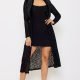 IJ1117AP - LEOPARD PATTERN MESH DUSTER COAT - BLACK
