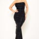 SDM1227JM - RHINESTONE ON METALLIC FOIL MAXI DRESS - BLACK